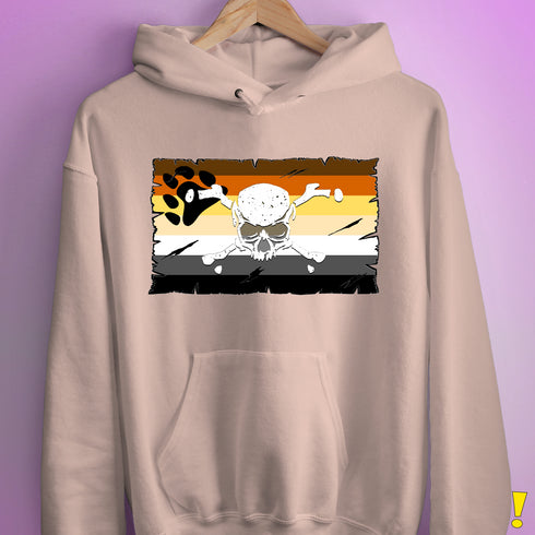 Bear Pride Pirate Flag Hoodie - Light Pink